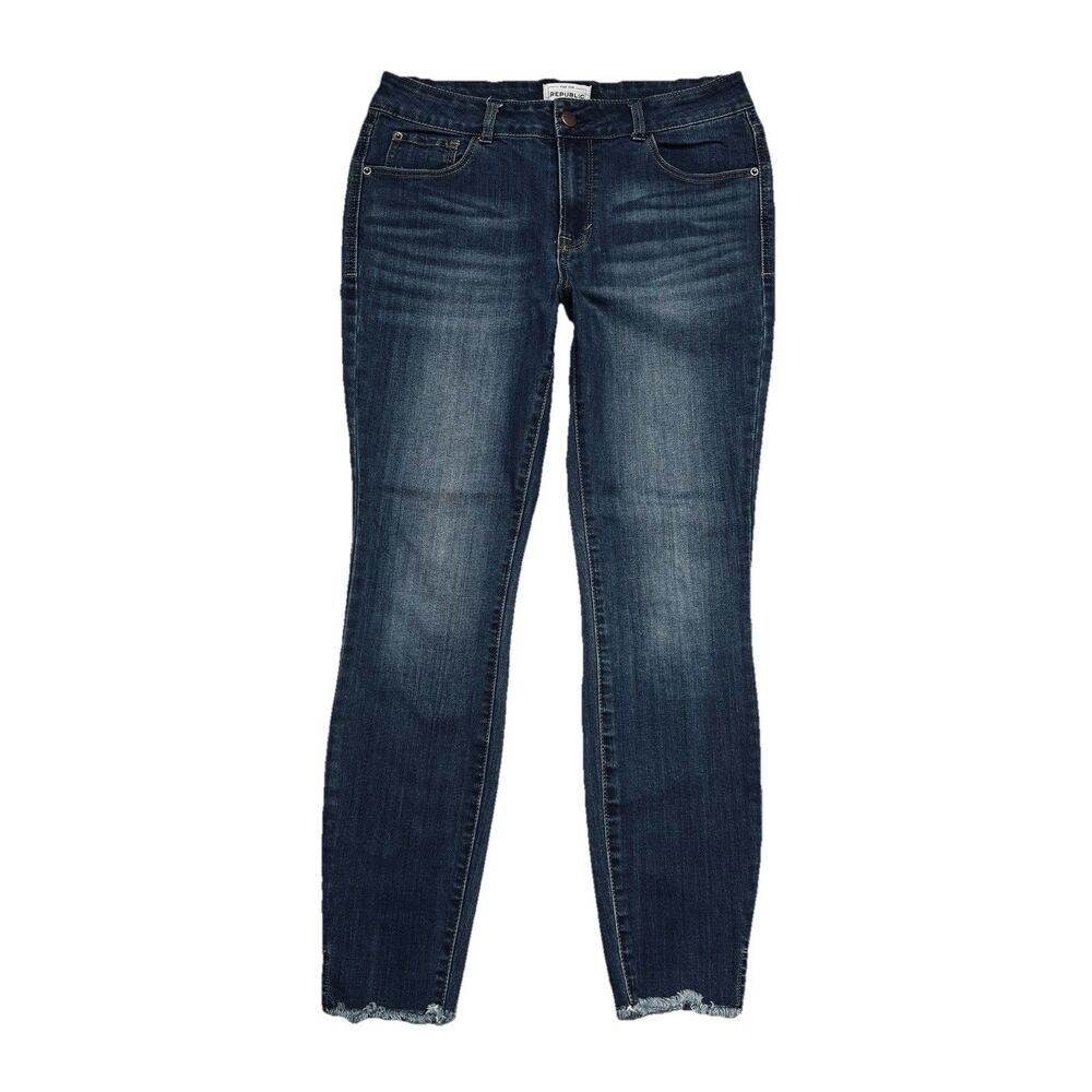 Republic Ankle Skinny Jeans 6/27 (29x26.5) Dark Wash Blue Denim Stretch Womens